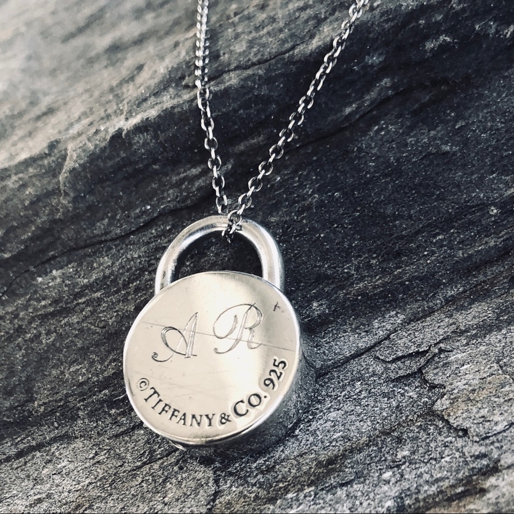 Tiffany & Co. Round Lock Charm Necklace - “AR”